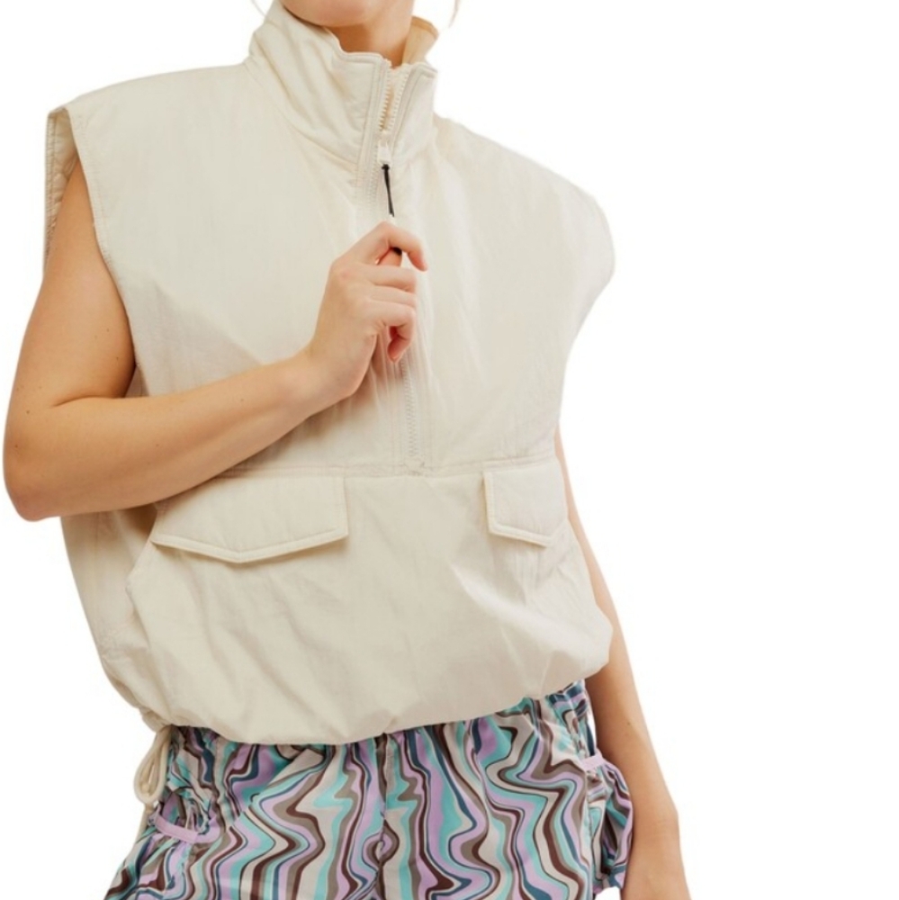 Free People Movement Off The Bleachers Vest Sea Salt - Picture 3 of 14